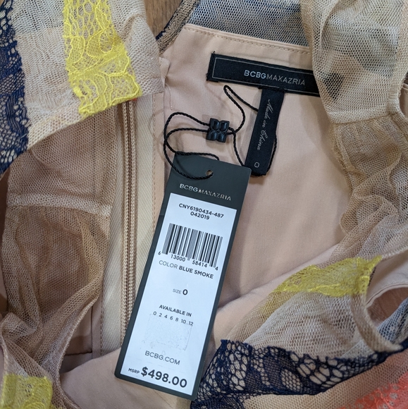BCBGMAXAZRIA color block lace gown size 0 - Picture 5 of 7